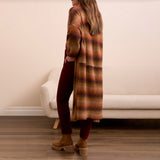 Tribal Clothing Co Long Sweater Cardigan W/Puff Sleeve-M Dk Toffee